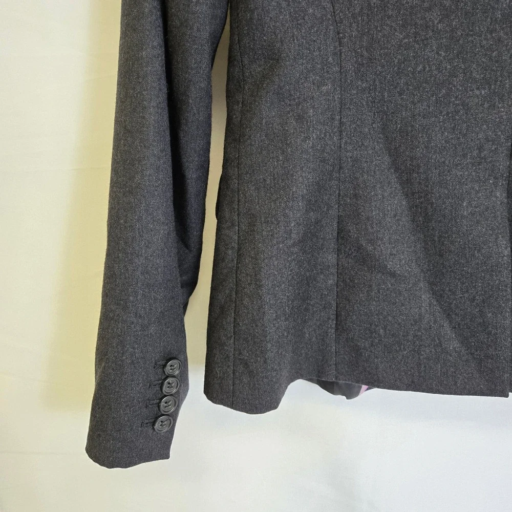J. Crew Single Button‎ Wool Blazer, Gray, Size 6, 77824, 2006 y2k Dark Academia